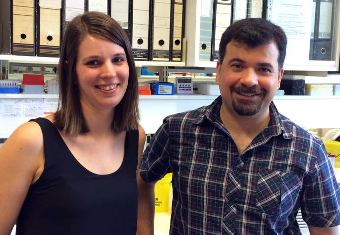 Cláudia Loureiro (primeira autora do estudo) e Paulo Matos (Investigador FCT 2012 na Unidade de I&D BioISI – Biosystems & Integrative Sciences Institute da Universidade de Lisboa)